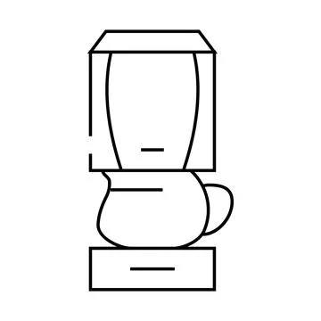 Drip filtration electric coffee machine device line icon vector illustration Illustrazione stock
