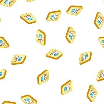 Drip filtration electronic coffee machine isometric icon seamless pattern イラスト素材