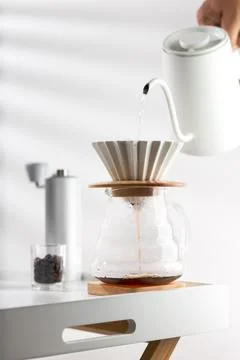 Drip hot coffee Stock Photos