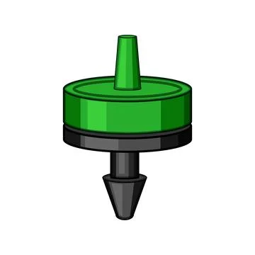 Drip irrigation emitter delivering essential water for plants Illustrazione stock