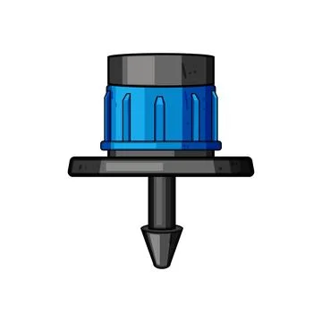 Drip irrigation emitter delivering precise water to plants Stock Illustration