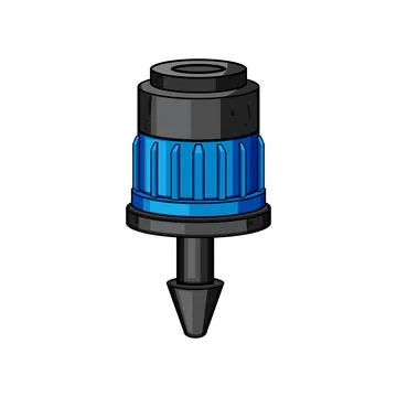 Drip irrigation emitter delivering water efficiently to plants Stock Illustration