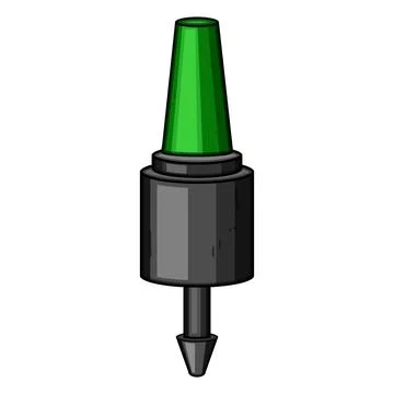 Drip irrigation emitter device for water conservation Illustrazione stock
