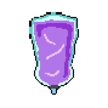 Drip iv fluid bag pixel art vector illustration Stock Illustration