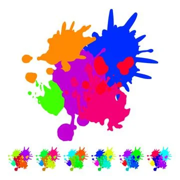Drip paint splatters cartoon vector graphic Stock Illustration