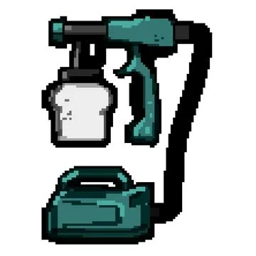 Drip paint sprayer pixel art vector illustration Stock Illustration