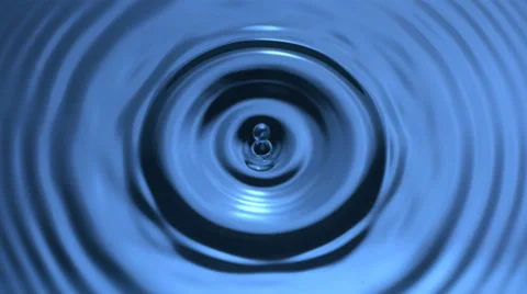 Drip into pool of water, slow motion Stock Footage