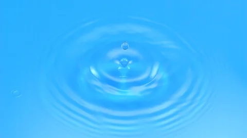 Drip Into Pool Of Water, Slow Motion Stock Footage