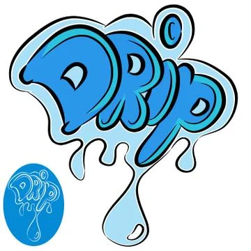 Drip sound effect text イラスト素材