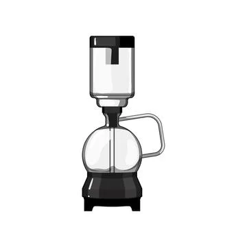 Drip syphon coffee maker cartoon vector illustration Stock Illustration