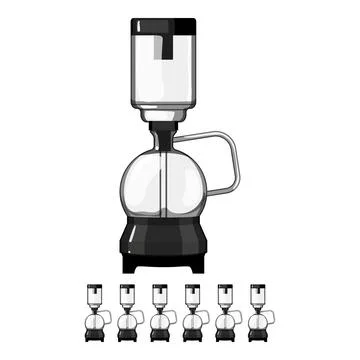 Drip syphon coffee maker cartoon vector graphic 스톡 일러스트