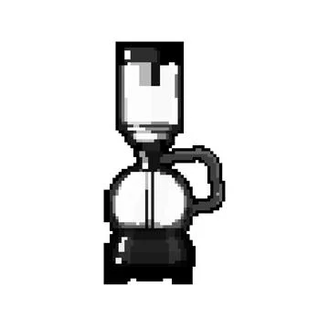 Drip syphon coffee maker pixel art vector illustration Stock Illustration
