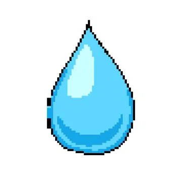 Drip water drops pixel art vector illustration Stock Illustration