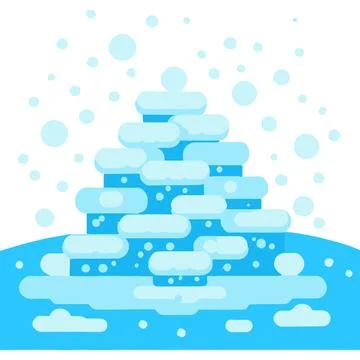 Drip Winter Stream Cold White Icicles Illustrazione stock