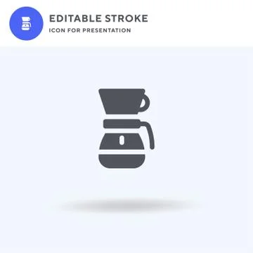 Dripper icon vector, filled flat sign, solid pictogram isolated on white, log Stock Illustration