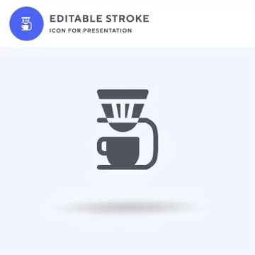 Dripper icon vector, filled flat sign, solid pictogram isolated on white, logo Stock Illustration