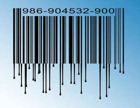 Dripping barcode Stock Illustration