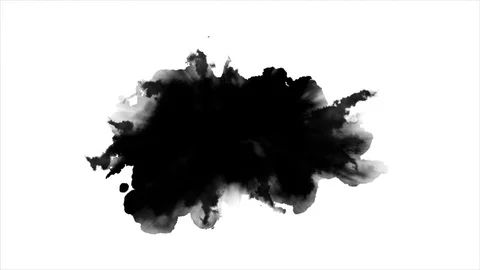 Dripping black spot on white background Stock Footage 72657679