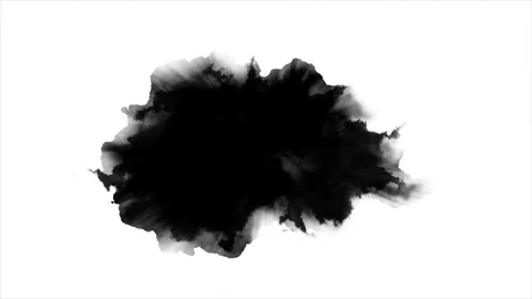 Dripping black spot on white background Stock Footage 72657687