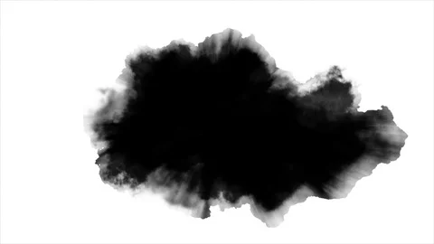 Dripping black spot on white background Stock Footage 72657703
