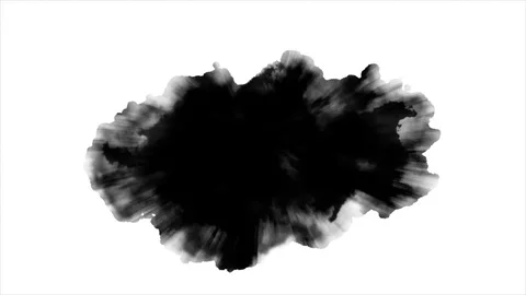 Dripping black spot on white background Video stock 73360837
