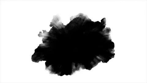 Dripping black spot on white background Stock Footage 73360848