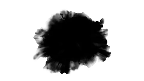 Dripping black spot on white background Video stock 73360858