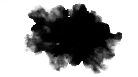 Dripping black spot on white background Stock Footage 73427384