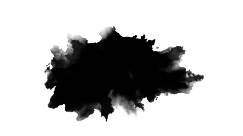 Dripping black spot on white background Stock Footage 87232988