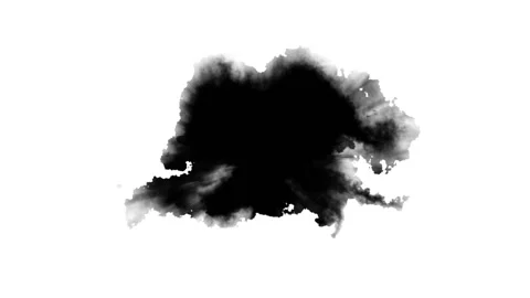 Dripping black spot on white background Stock Footage 87462883