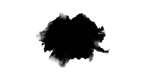 Dripping black spot on white background Stock Footage 87462957