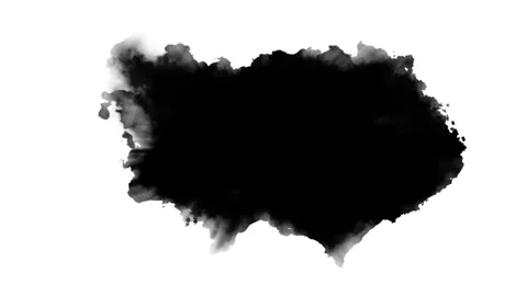 Dripping black spot on white background Stock Footage 87462976