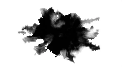 Dripping black spot on white background Stock Footage 89793410