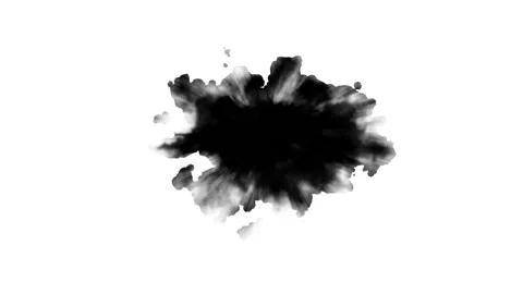 Dripping black spot on white background Stock Footage 89793571