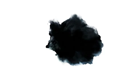 Dripping black spot on white background Stock Footage 89935899