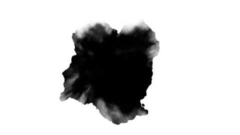 Dripping black spot on white background Stock Footage 89935920
