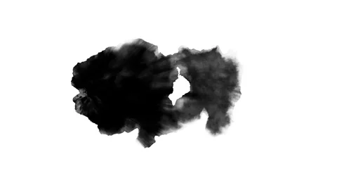 Dripping black spot on white background Stock Footage 91107165