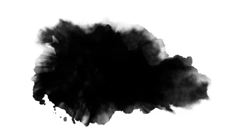 Dripping black spot on white background Stock Footage 91107184
