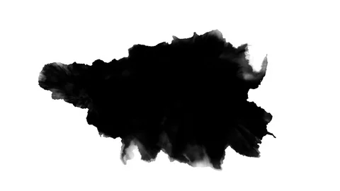 Dripping black spot on white background Stock Footage 91107477