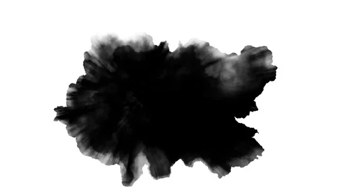 Dripping black spot on white background Stock Footage 91107478