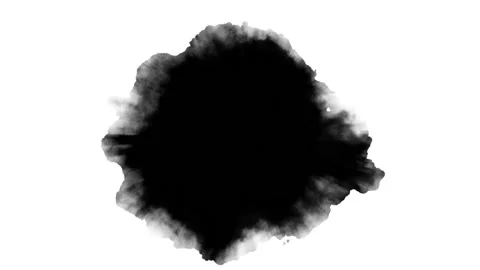 Dripping black spot on white background Stock Footage 95325945