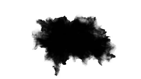 Dripping black spot on white background Stock Footage 95490642