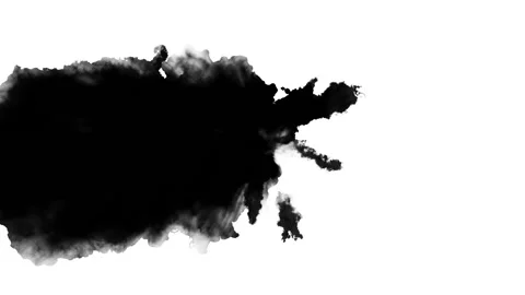 Dripping black spot on white background Stock Footage 97644894
