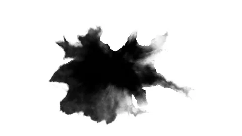 Dripping black spot on white background Stock Footage 107998979