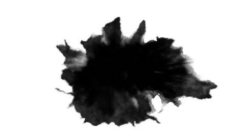 Dripping black spot on white background Stock Footage 107999020
