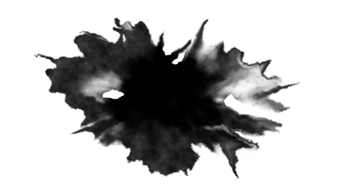 Dripping black spot on white background Stock Footage 107999030
