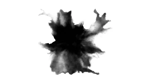 Dripping black spot on white background Stock Footage 107999039