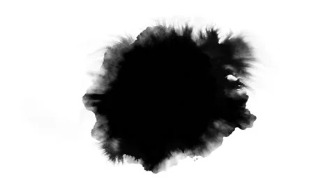 Dripping black spot on white background Stock Footage 110859798
