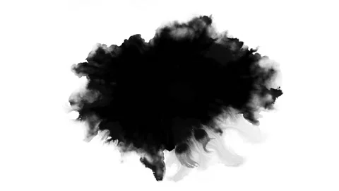 Dripping black spot on white background Stock Footage 110859807