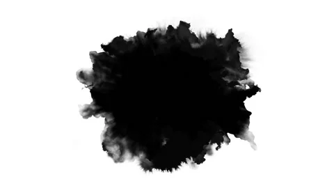 Dripping black spot on white background Stock Footage 110859819
